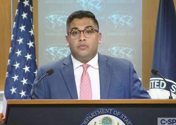 মার্কিন পররাষ্ট্র মন্ত্রণালয়ের উপ-মুখপাত্র বেদান্ত প্যাটেল। ছবি : সংগৃহীত