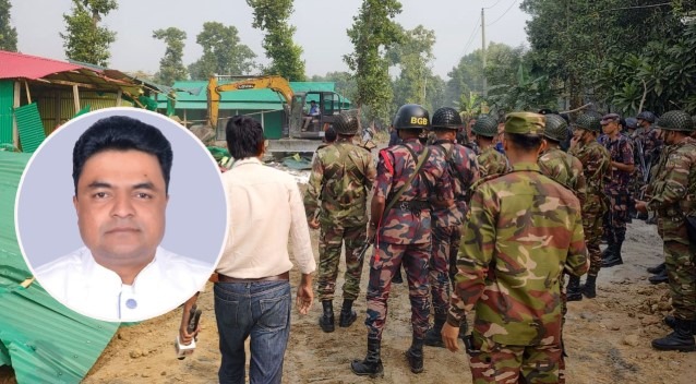 গাজীপুরে বনের জমিতে কলোনি উচ্ছেদ করল যৌথ বাহিনী
