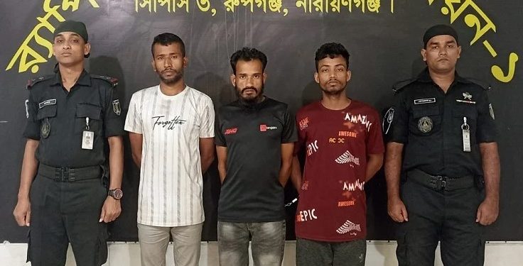 পুবাইলে গার্মেন্টসকর্মী রাজিব হত্যা মামলার ৩ আসামি টঙ্গী থেকে গ্রেফতার করেছে র‌্যাব