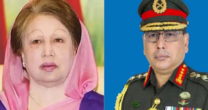 বিএনপির চেয়ারপারসন বেগম খালেদা জিয়ার শারীরিক অবস্থার খোঁজখবর নিতে গুলশানের বাসভবনে সেনাপ্রধান