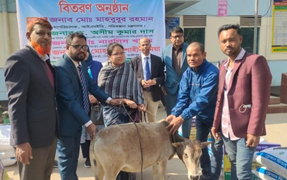 গাজীপুরে ক্ষুদ্র-নৃগোষ্ঠীর ৫০ পরিবারের মধ্যে ষাঁড় বাছুর বিতরণ