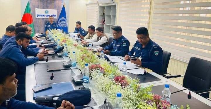 চুয়াডাঙ্গা জেলা পুলিশের মাসিক অপরাধ পর্যালোচনা সভা অনুষ্ঠিত