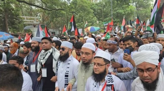 ফিলিস্তিনিদের পাশে থাকার দৃঢ় প্রতিশ্রুতিতে শেষ হলো ‘মার্চ ফর গাজা’