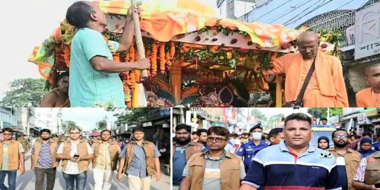 ময়মনসিংহে নজীরবিহীন নিরাপত্তা ও যানজটমুক্ত পরিবেশে রথযাত্রা উদযাপন