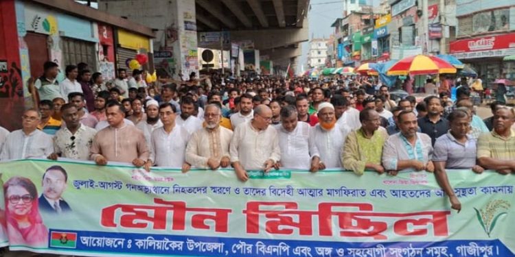 গাজীপুরে জুলাই-আগস্টে শহীদদের স্মরণে বিএনপির পথসভা