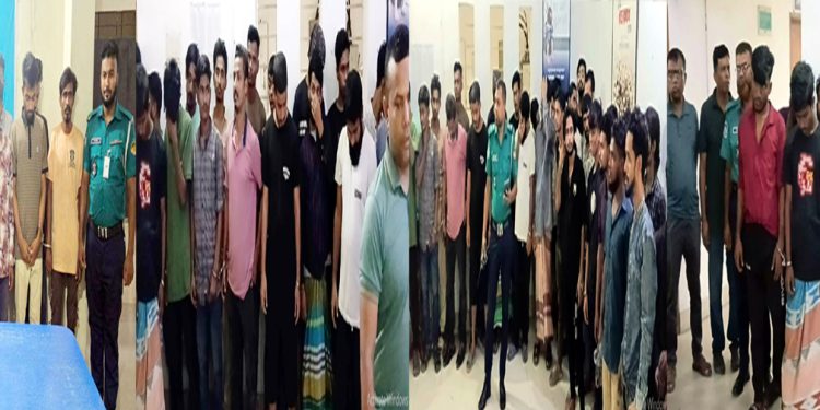 টঙ্গীতে পুলিশের অভিযান দুই থানায় গ্রেফতার ৬৫