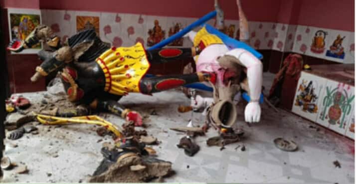 নাটোরের লালপুরে মন্দিরে প্রতীমা ভাংচুর