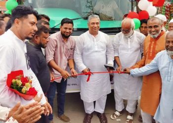 কাপাসিয়ায় কিশোরগঞ্জ-ঢাকা এসি বাস সার্ভিসের উদ্বোধন