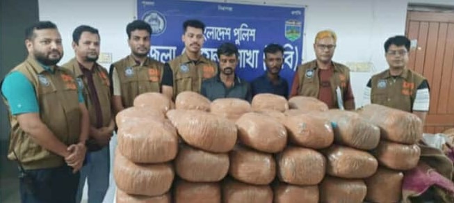 নাটোরে বাস ও ট্রাকে তল্লাশী ১৭৪ কেজি গাঁজাসহ ৪ গ্রেফতার