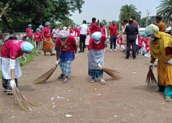 শ্রীপুর পৌর শহরে পরিচ্ছন্নতা অভিযান কার্যক্রম
