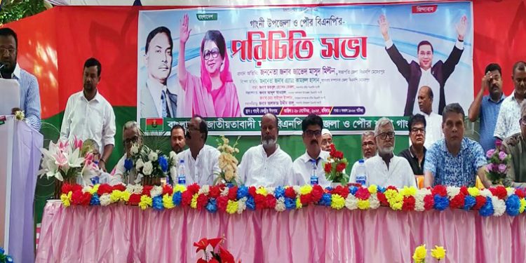 মেহেরপুরের গাংনী উপজেলা ও পৌর বিএনপির পরিচিতি সভা