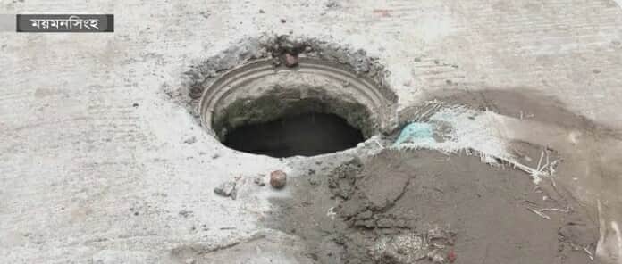 সরকারি টাকায় ভাঙা ইটের রাস্তা – ময়মনসিংহে উন্নয়নের নামে লুটপাটের অভিযোগ