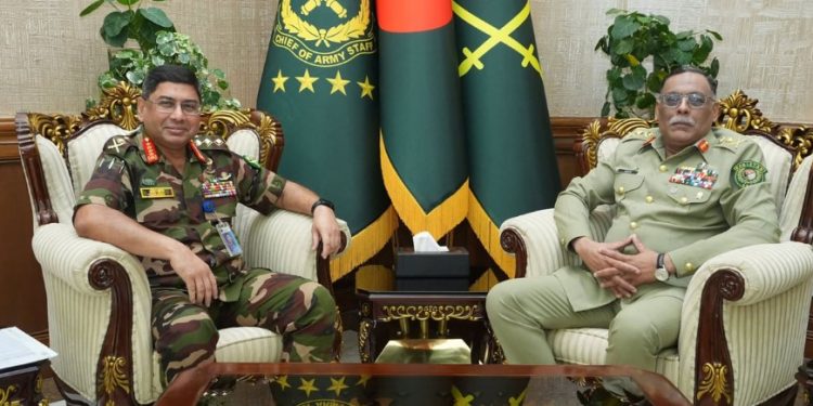 বাংলাদেশ সেনা প্রধানের সাথে পাকিস্তান সেনাবাহিনীর সিজেসিএসসির সৌজন্য সাক্ষাৎ