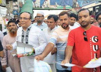 সাভারে ধানের শীষে ভোট চাইলেন বিএনপি নেতা ওবায়দুর রহমান অভি