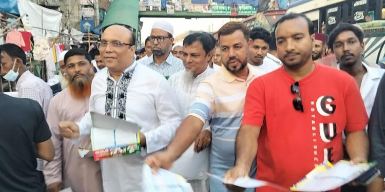 সাভারে ধানের শীষে ভোট চাইলেন বিএনপি নেতা ওবায়দুর রহমান অভি