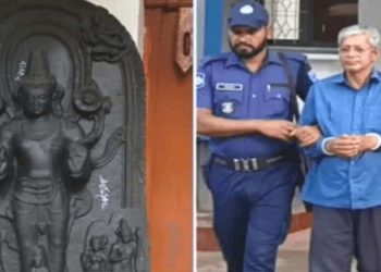 রাজধানীর সাভারে ১৬৫ কেজি ওজনের বিষ্ণু মূর্তিসহ গ্রেফতার ১