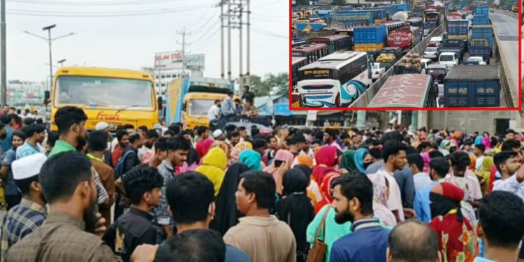 ছুটি না পেয়ে অসুস্থ শ্রমিকের চিকিৎসার অভাবে মৃত্যু ঢাকা-চট্টগ্রাম মহাসড়ক অবরোধ