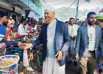 নাটোরের সিংড়ায় জামায়াত প্রার্থী প্রফেসর সাইদুর রহমানের গণসংযোগ