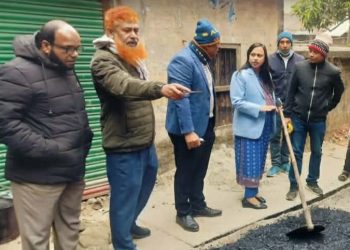 আলমডাঙ্গায় উন্নয়নের ছোঁয়া ৩০০ মিটার কার্পেটিং সড়ক নির্মাণ কাজের শুভ উদ্বোধন